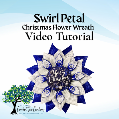 Swirl Christmas Flower Wreath Video Tutorial