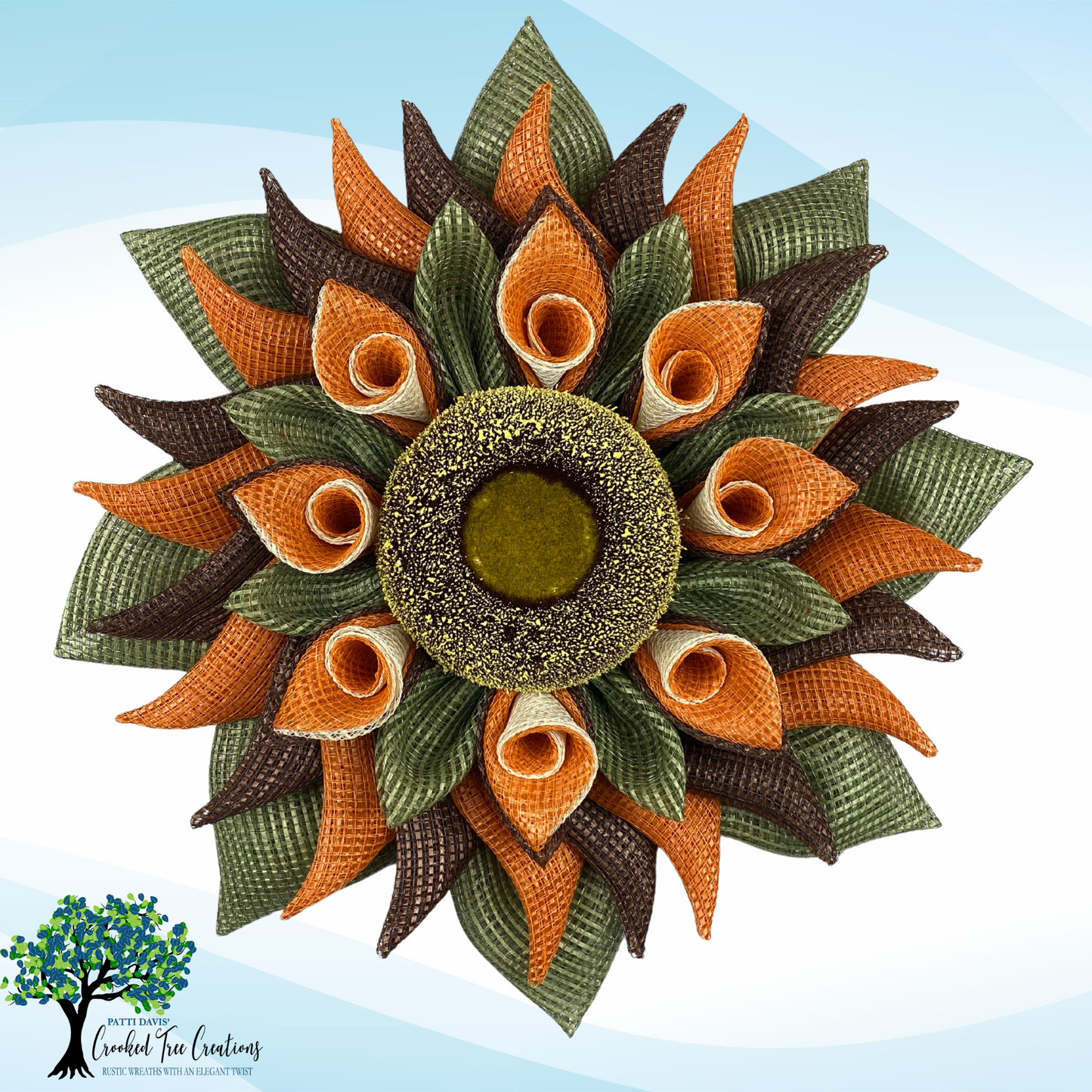 Fall Sunflower Swirl Petal Wreath