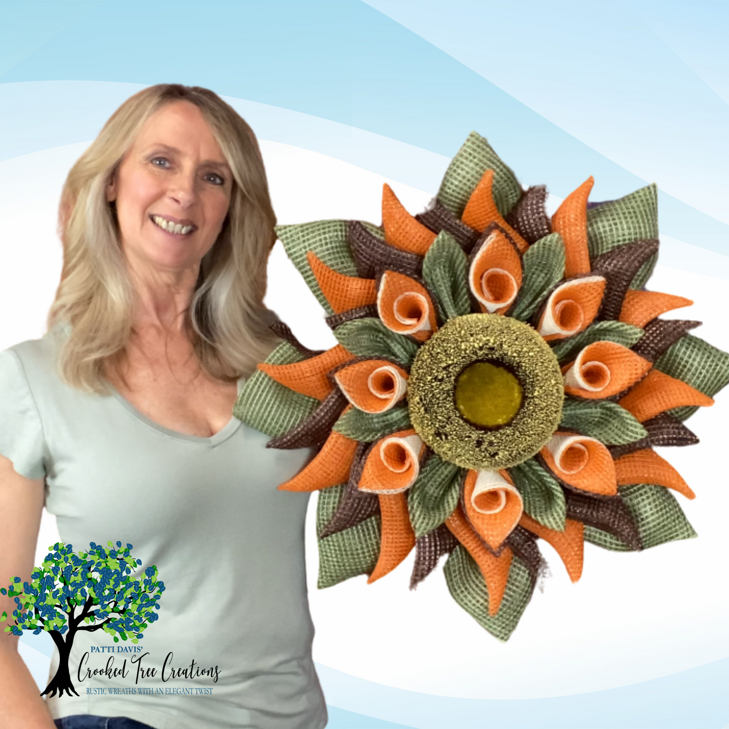 Swirl Fall Flower Wreath Video Tutorial