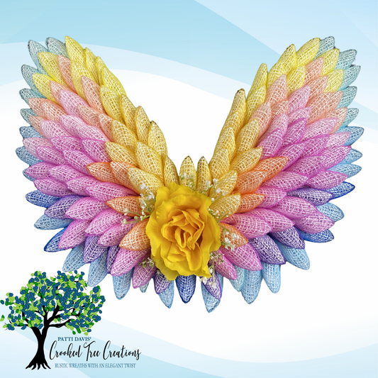 Flying Angel Wings Wreath – Sunrise Memorial Garden Décor for Spring or Summer