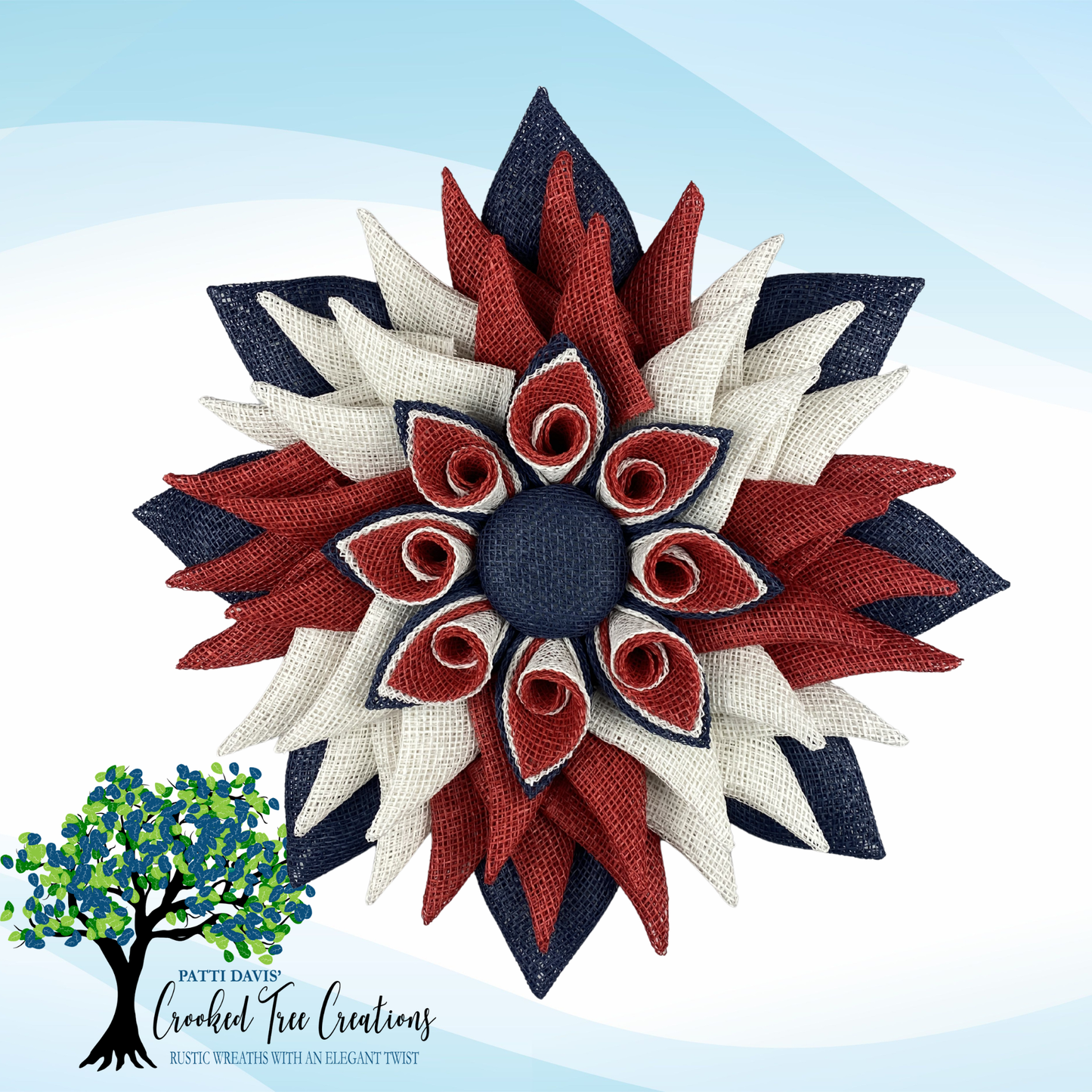 Patriotic Swirl Petal Wreath