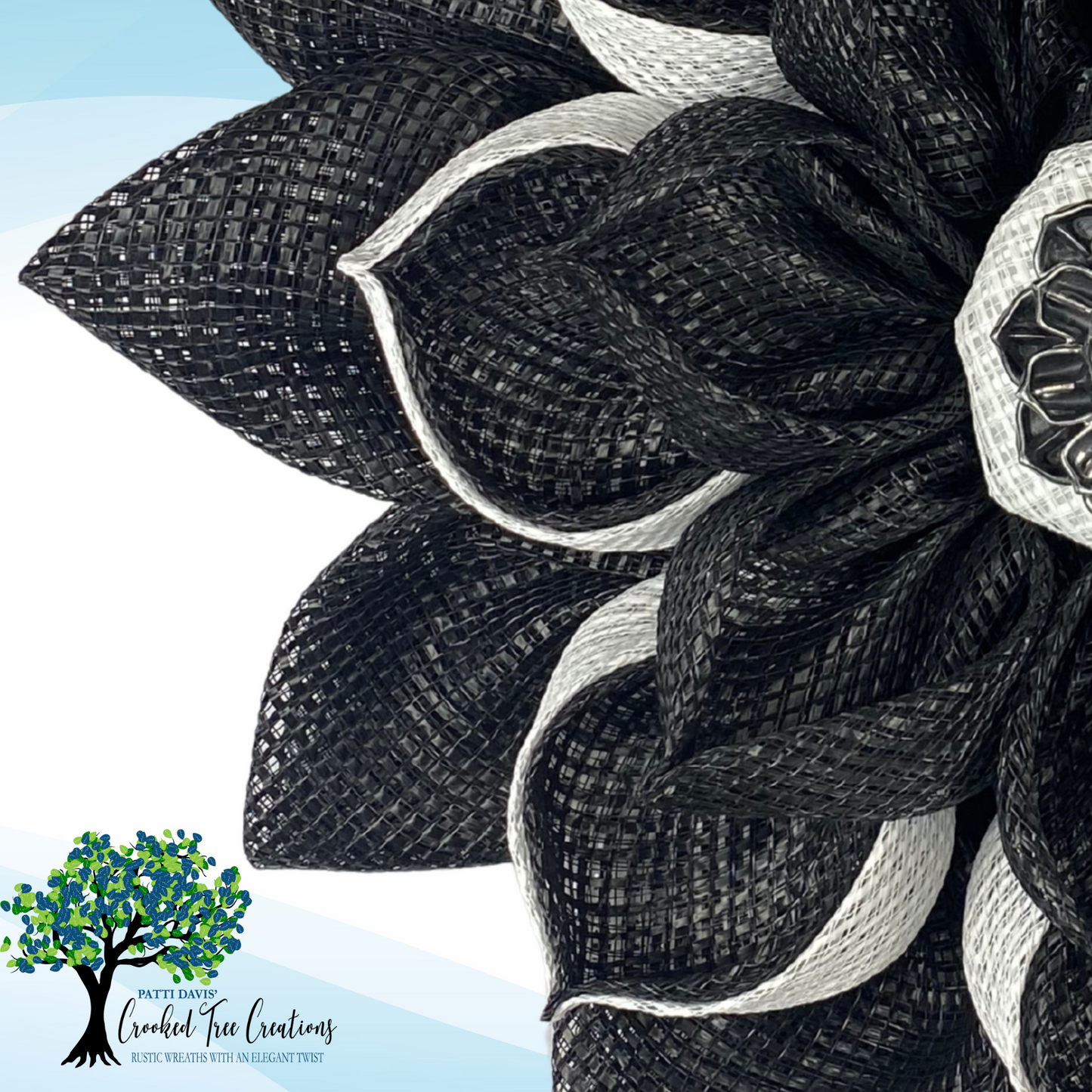 Black and White Daisy Wreath