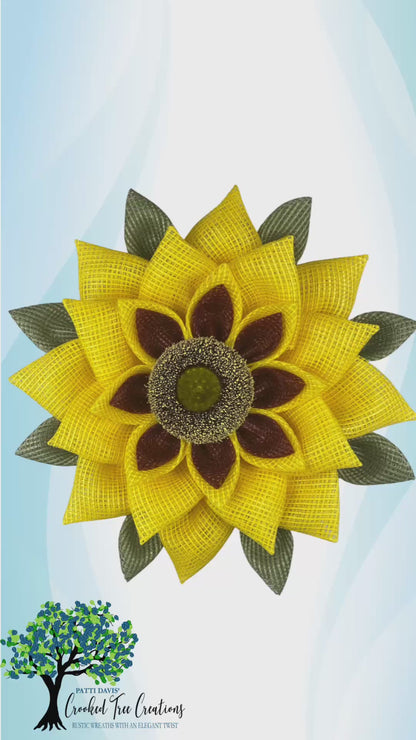 Burgundy and Yellow Sunflower Wreath