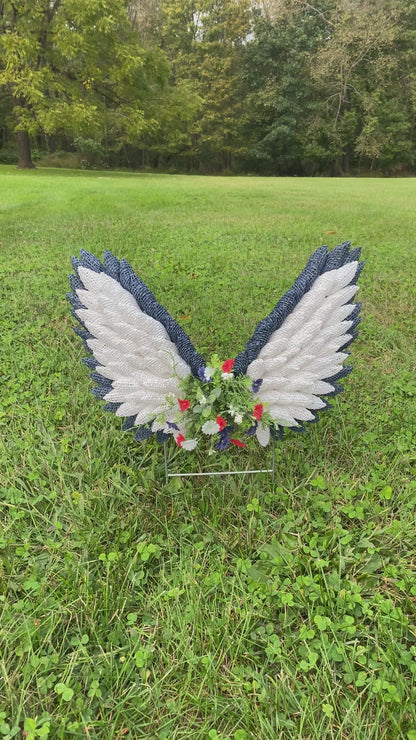 Flying angel wings for veteran