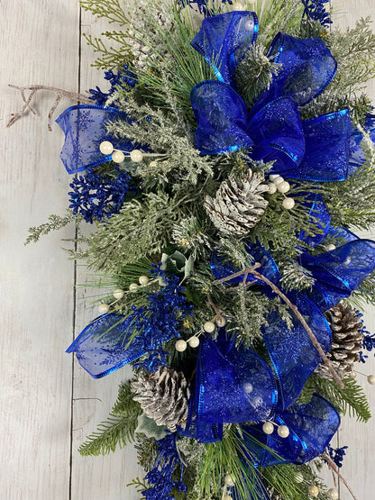 SOLD Christmas Pine Swag | Blue Christmas