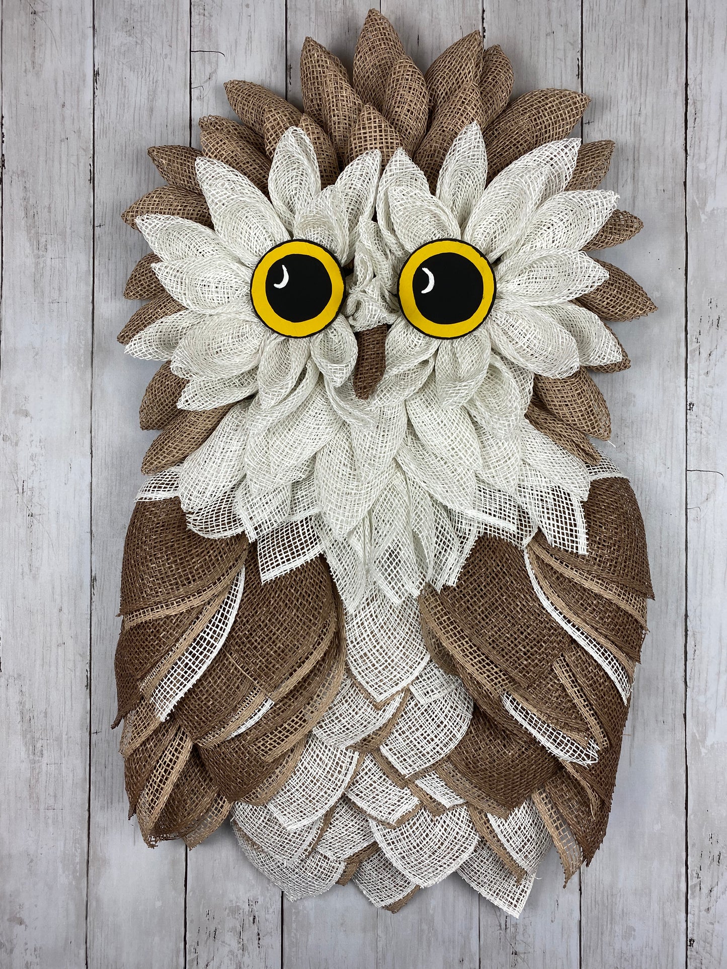 Owl wreath, fall / winter brown owl