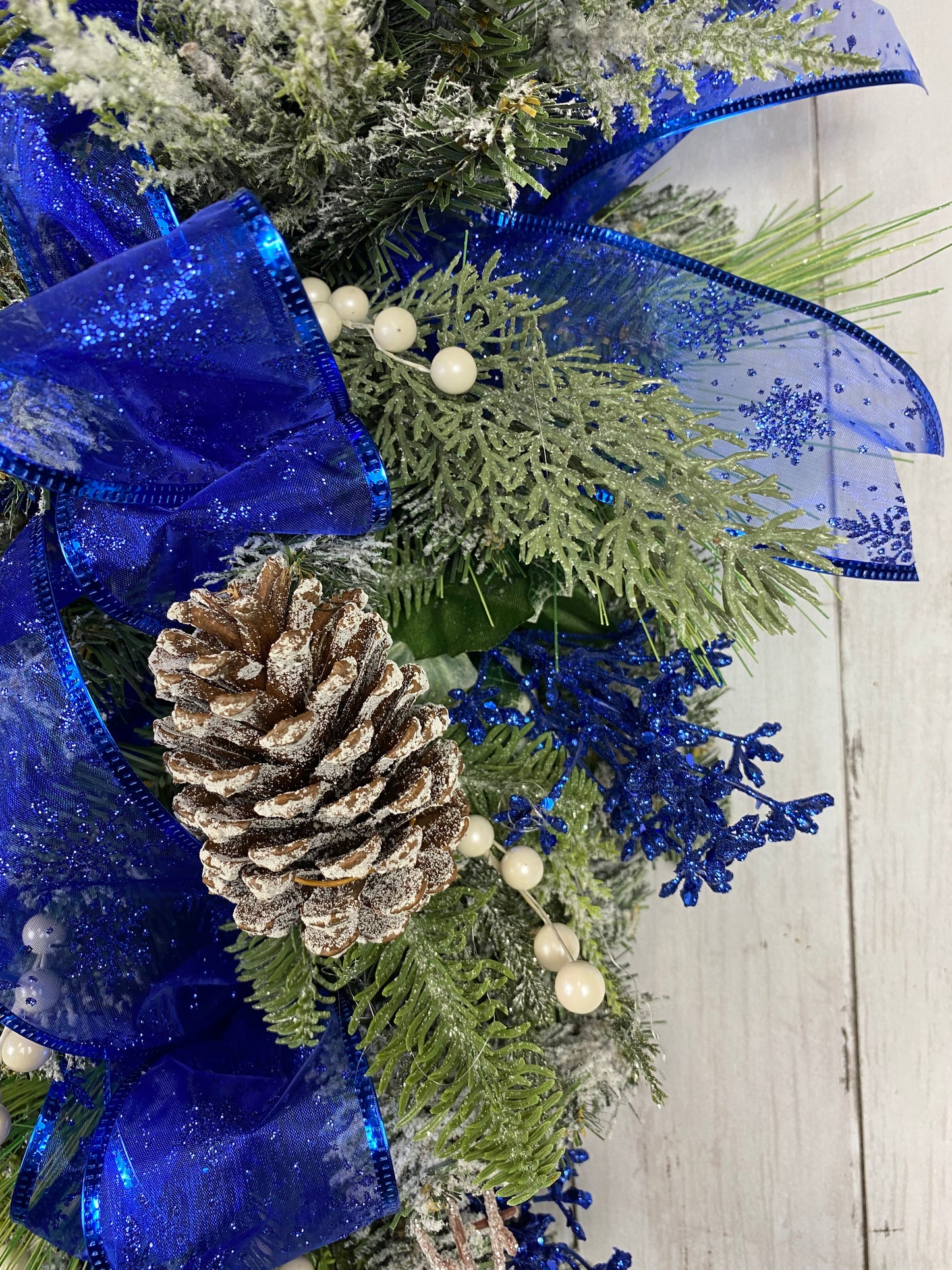 SOLD Christmas Pine Swag | Blue Christmas